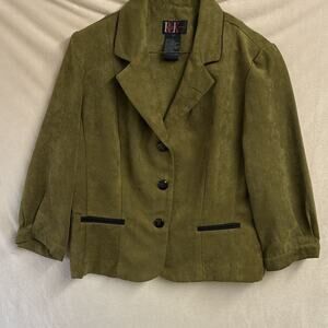 R&K‎ vintage women size 12 forest green blazer holiday Christmas party workwear